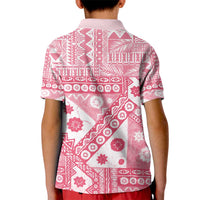 Pink Bula Fiji Kid Polo Shirt Unique Masi Tapa Pattern LT14 - Polynesian Pride