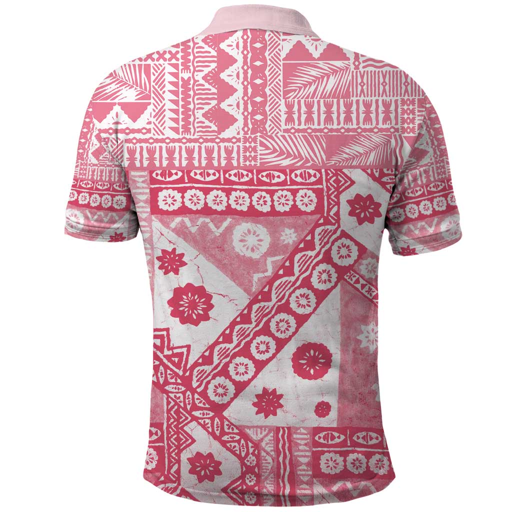Pink Bula Fiji Polo Shirt Unique Masi Tapa Pattern LT14 - Polynesian Pride