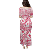 Pink Bula Fiji Puletasi Unique Masi Tapa Pattern LT14 - Polynesian Pride