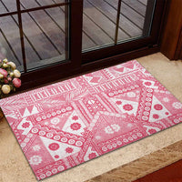 Pink Bula Fiji Rubber Doormat Unique Masi Tapa Pattern LT14 - Polynesian Pride