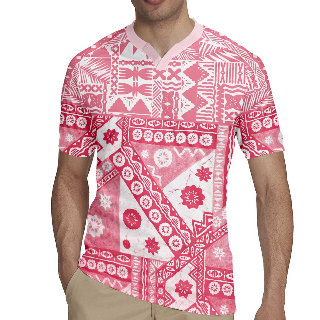 Pink Bula Fiji Rugby Jersey Unique Masi Tapa Pattern LT14 - Polynesian Pride