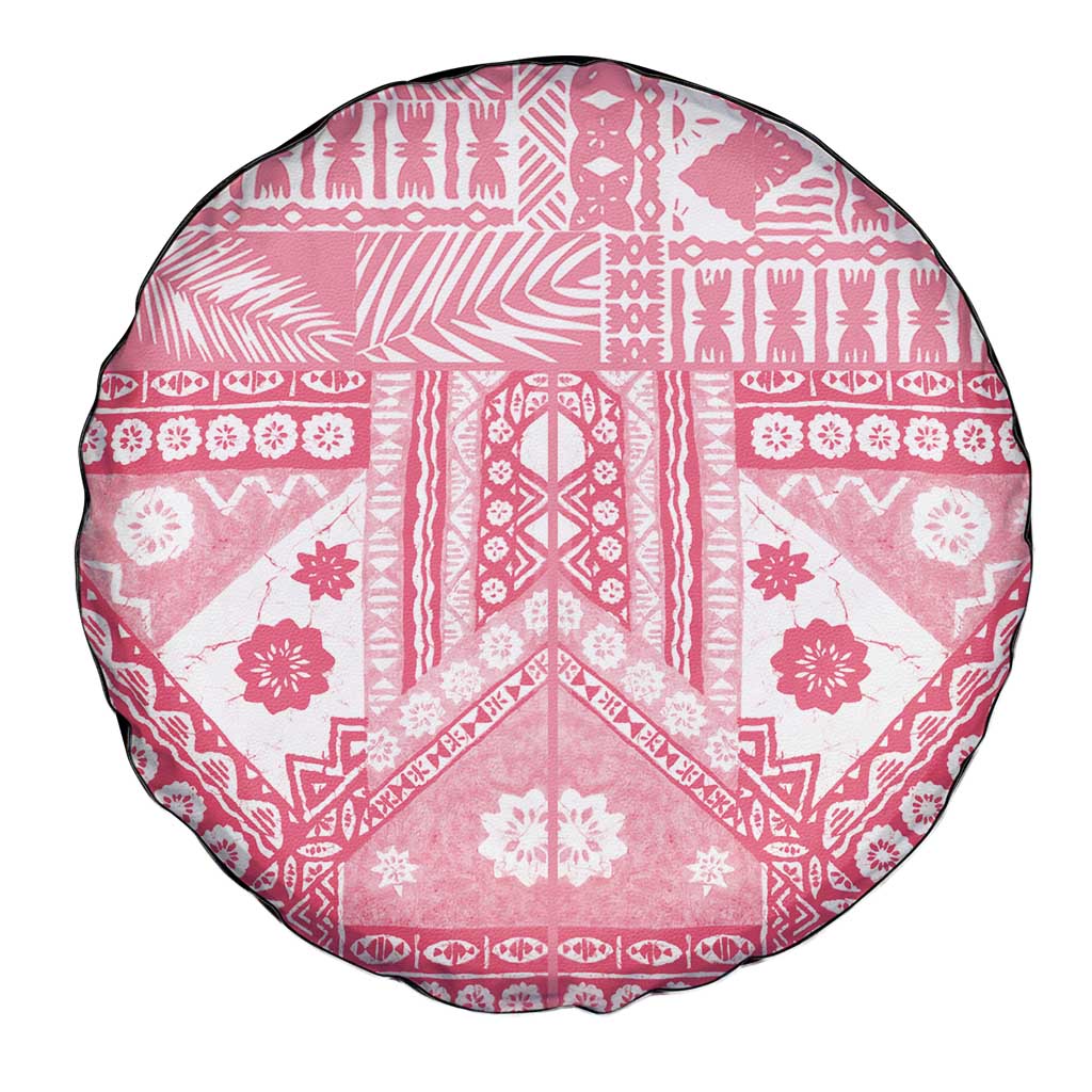 Pink Bula Fiji Spare Tire Cover Unique Masi Tapa Pattern LT14 - Polynesian Pride