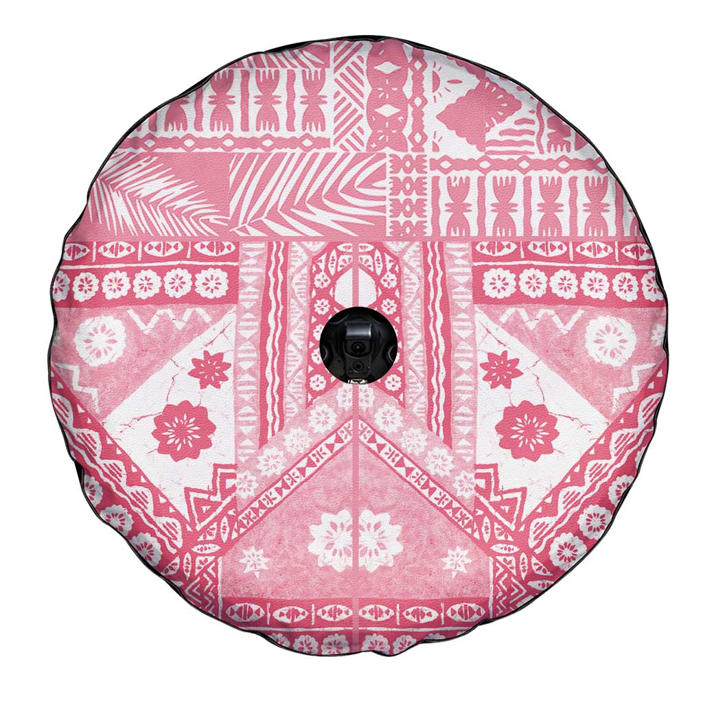 Pink Bula Fiji Spare Tire Cover Unique Masi Tapa Pattern LT14 - Polynesian Pride