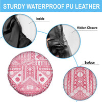 Pink Bula Fiji Spare Tire Cover Unique Masi Tapa Pattern LT14 - Polynesian Pride