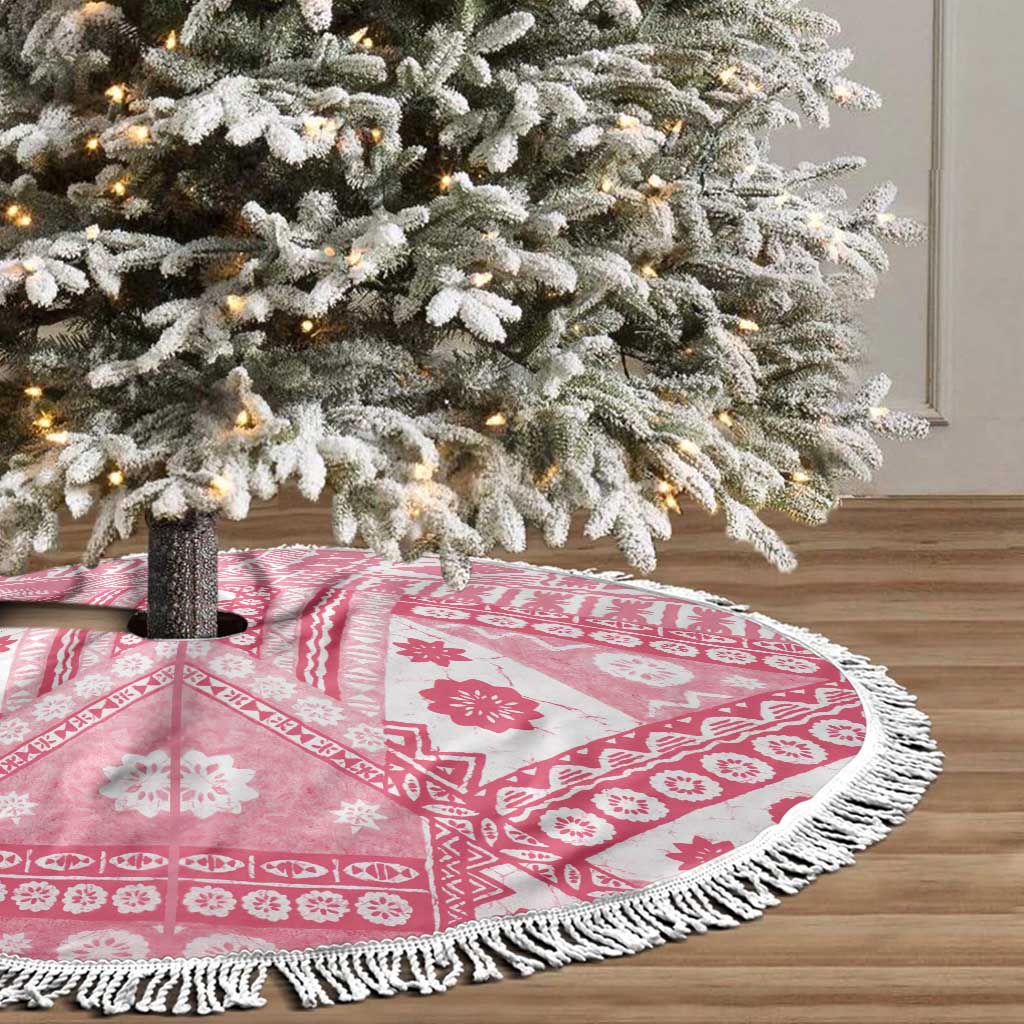 Pink Bula Fiji Tree Skirt Unique Masi Tapa Pattern LT14 - Polynesian Pride