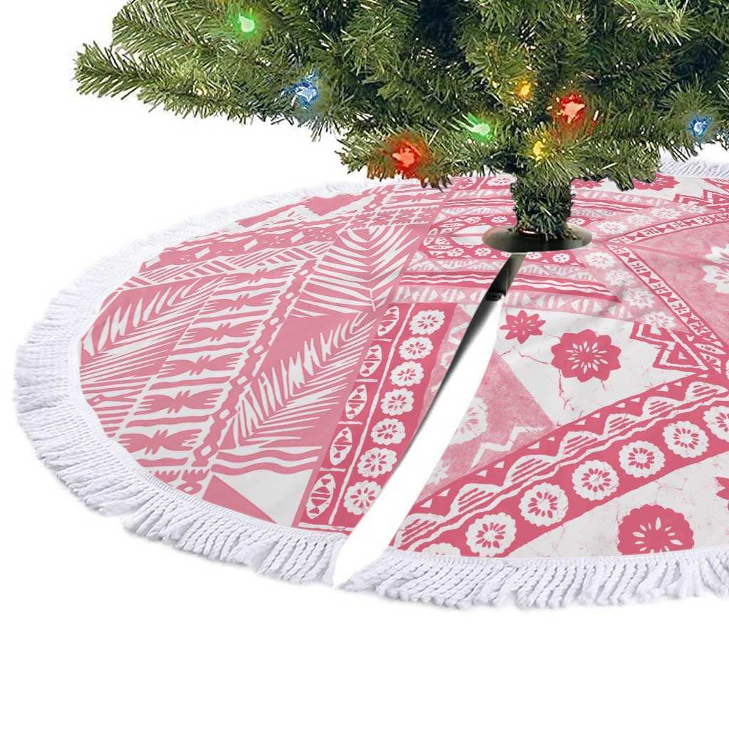 Pink Bula Fiji Tree Skirt Unique Masi Tapa Pattern LT14 - Polynesian Pride