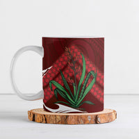 Rongoa Maori New Zealand Harakeke Ceramic Mug NZ Weaving Pattern Red LT14 Red - Polynesian Pride