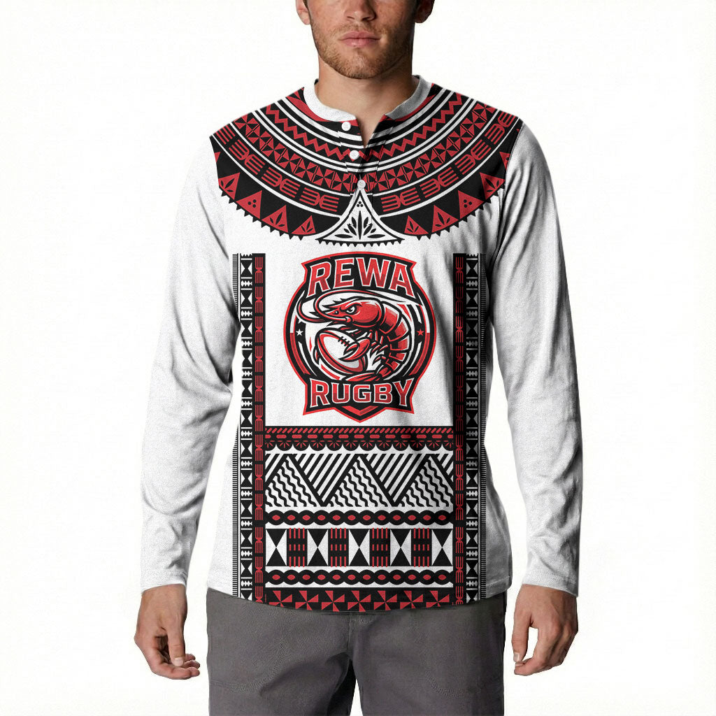 Fiji Rewa Rugby Custom Button Sweatshirt Go Champions Fijian Tapa Pattern LT14 - Polynesian Pride