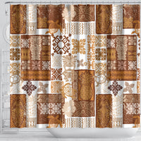 Hawaiian Quilt Shower Curtain Tiki Tropical Retro Brown Version LT14 - Polynesian Pride