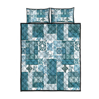 Hawaiian Quilt Quilt Bed Set Tiki Tropical Retro Dark Cyan Version LT14 Dark Cyan - Polynesian Pride
