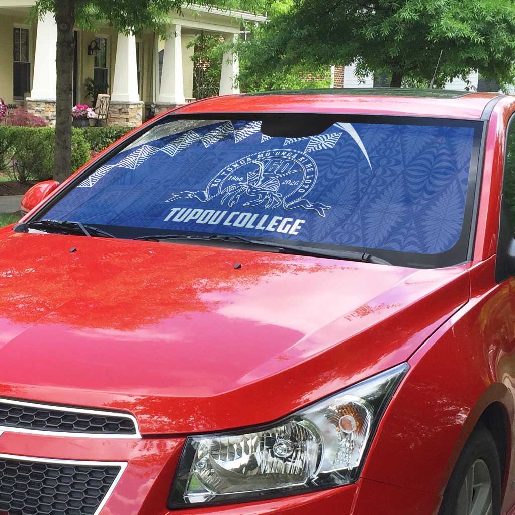 Tonga Tupou College Toloa Auto Sun Shade 160 Years Anniversary Tongan Ngatu Pattern LT14 - Polynesian Pride