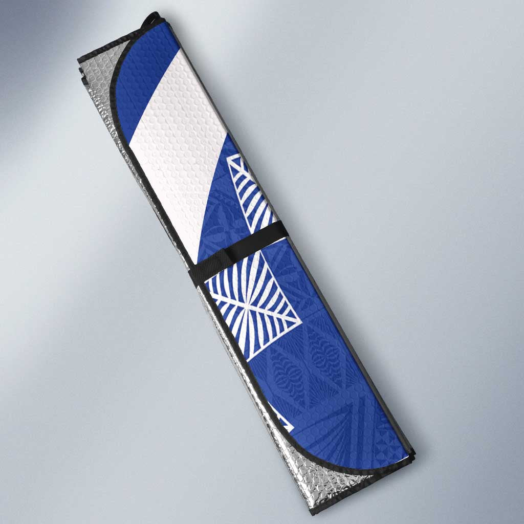 Tonga Tupou College Toloa Auto Sun Shade 160 Years Anniversary Tongan Ngatu Pattern LT14 - Polynesian Pride