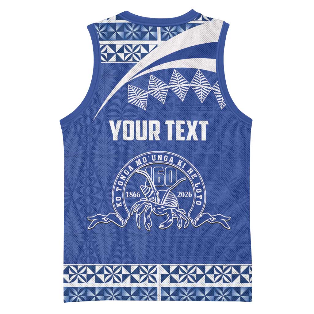 Personalised Tonga Tupou College Toloa Basketball Jersey 160 Years Anniversary Tongan Ngatu Pattern