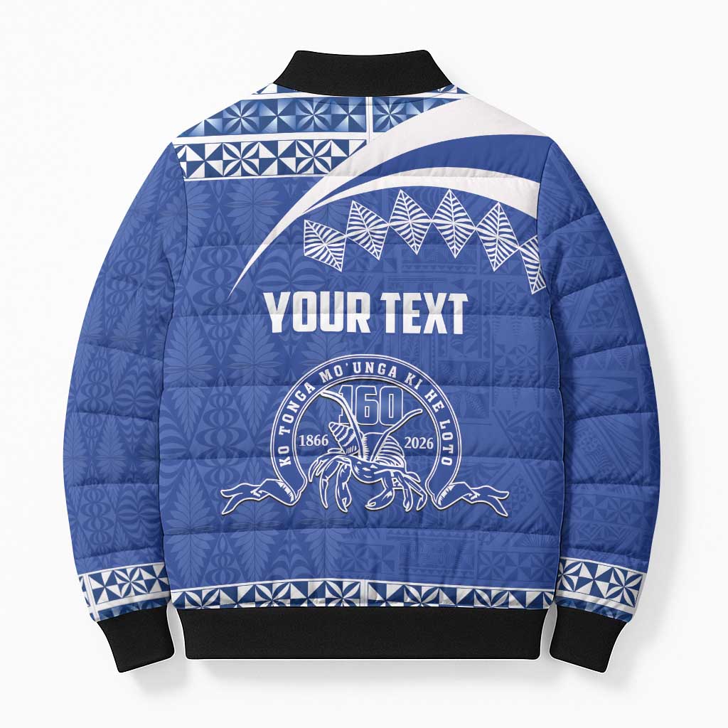 Personalised Tonga Tupou College Toloa Bomber Puffer Jacket 160 Years Anniversary Tongan Ngatu Pattern LT14 - Polynesian Pride