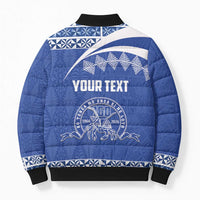 Personalised Tonga Tupou College Toloa Bomber Puffer Jacket 160 Years Anniversary Tongan Ngatu Pattern LT14 - Polynesian Pride