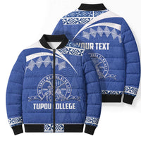 Personalised Tonga Tupou College Toloa Bomber Puffer Jacket 160 Years Anniversary Tongan Ngatu Pattern LT14 - Polynesian Pride