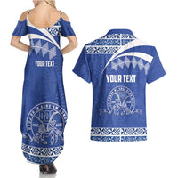 Personalised Tonga Tupou College Toloa Couples Matching Summer Maxi Dress and Hawaiian Shirt 160 Years Anniversary Tongan Ngatu Pattern