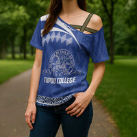 Personalised Tonga Tupou College Toloa Cross Shoulder Shirt 160 Years Anniversary Tongan Ngatu Pattern