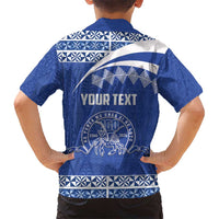 Personalised Tonga Tupou College Toloa Family Matching Off The Shoulder Long Sleeve Dress and Hawaiian Shirt 160 Years Anniversary Tongan Ngatu Pattern LT14 - Polynesian Pride