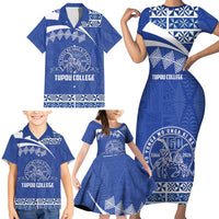 Personalised Tonga Tupou College Toloa Family Matching Short Sleeve Bodycon Dress and Hawaiian Shirt 160 Years Anniversary Tongan Ngatu Pattern LT14 - Polynesian Pride