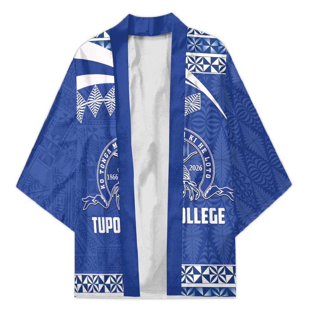 Personalised Tonga Tupou College Toloa Kimono 160 Years Anniversary Tongan Ngatu Pattern LT14 Unisex Blue - Polynesian Pride
