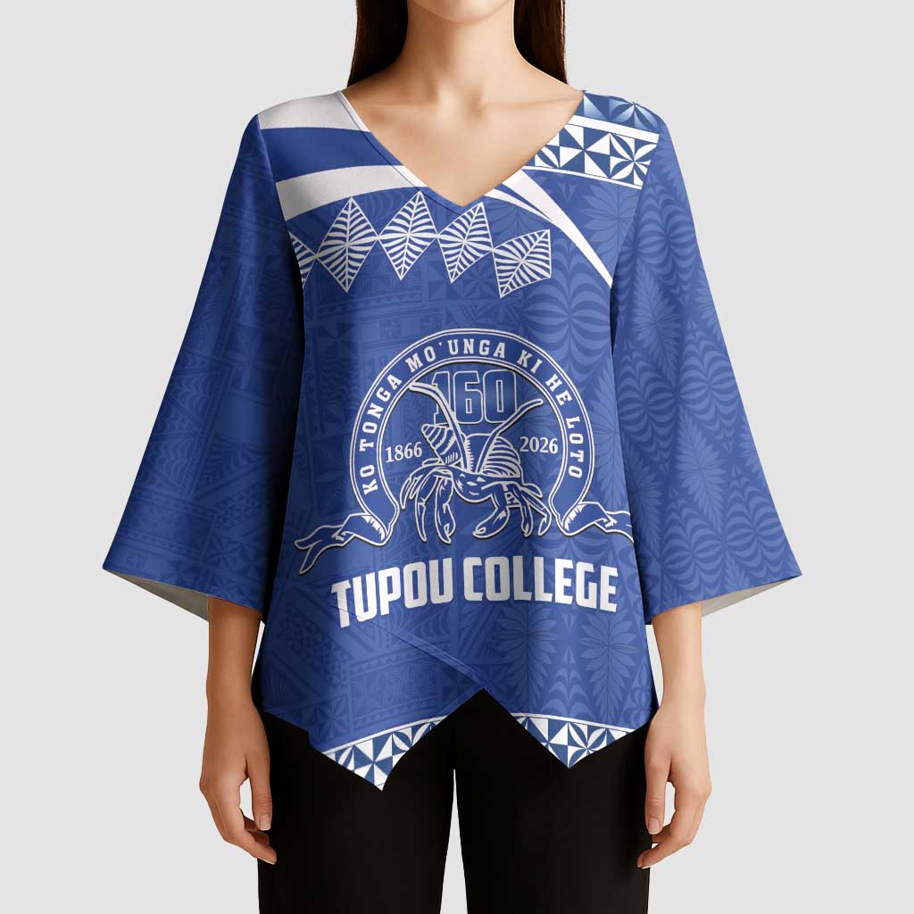 Personalised Tonga Tupou College Toloa Kimono Sleeve Blouse 160 Years Anniversary Tongan Ngatu Pattern