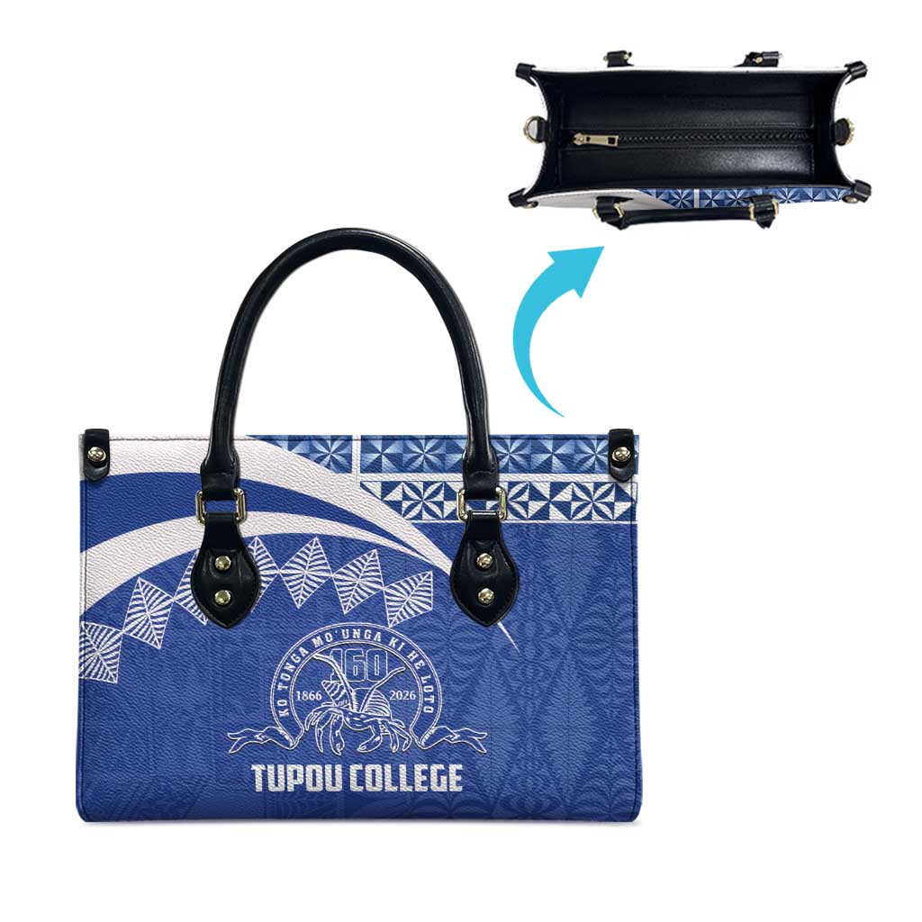 Tonga Tupou College Toloa Leather Bag 160 Years Anniversary Tongan Ngatu Pattern