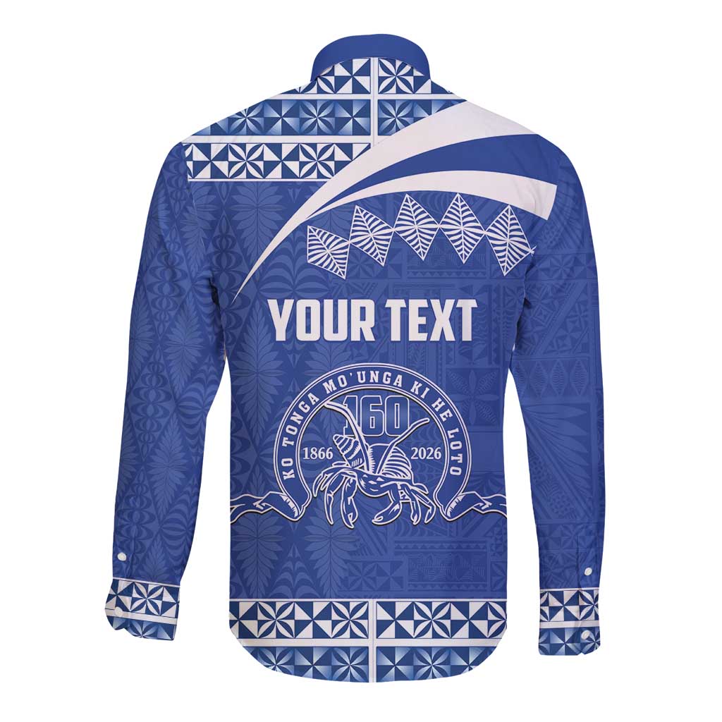 Personalised Tonga Tupou College Toloa Long Sleeve Button Shirt 160 Years Anniversary Tongan Ngatu Pattern