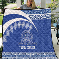 Tonga Tupou College Toloa Quilt 160 Years Anniversary Tongan Ngatu Pattern LT14 Blue - Polynesian Pride