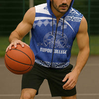 Personalised Tonga Tupou College Toloa Sleeveless Zip Hoodie 160 Years Anniversary Tongan Ngatu Pattern