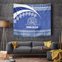 Tonga Tupou College Toloa Tapestry 160 Years Anniversary Tongan Ngatu Pattern LT14 Blue - Polynesian Pride