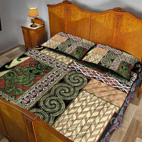 Beige Aotearoa Kowhaiwhai Pattern Quilt Bed Set NZ Maori Quilt Style
