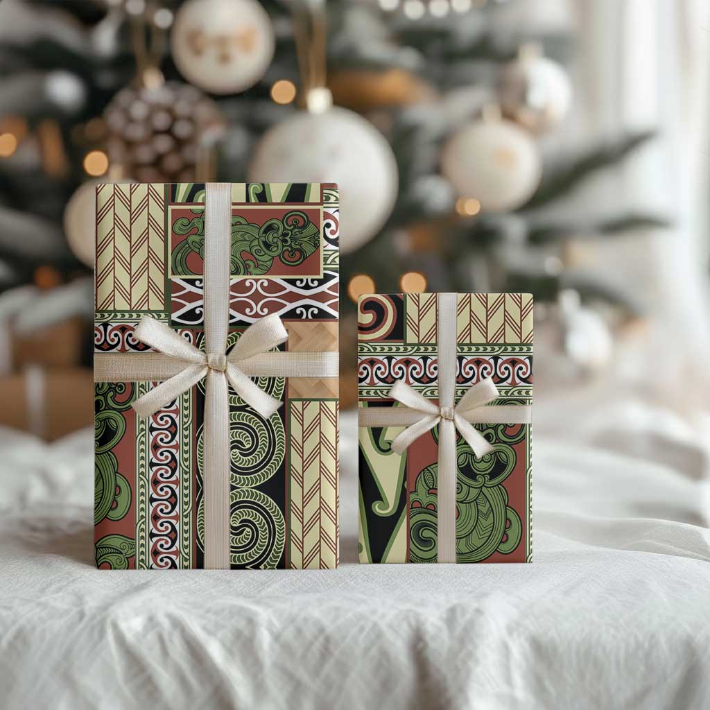 Beige Aotearoa Kowhaiwhai Pattern Wrapping Paper NZ Maori Quilt Style - Polynesian Pride