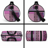 Pink Aotearoa Kowhaiwhai Pattern Duffle Bag NZ Maori Quilt Style LT14 - Polynesian Pride