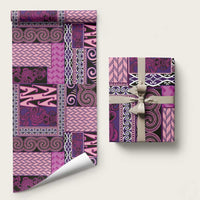 Pink Aotearoa Kowhaiwhai Pattern Wrapping Paper NZ Maori Quilt Style - Polynesian Pride
