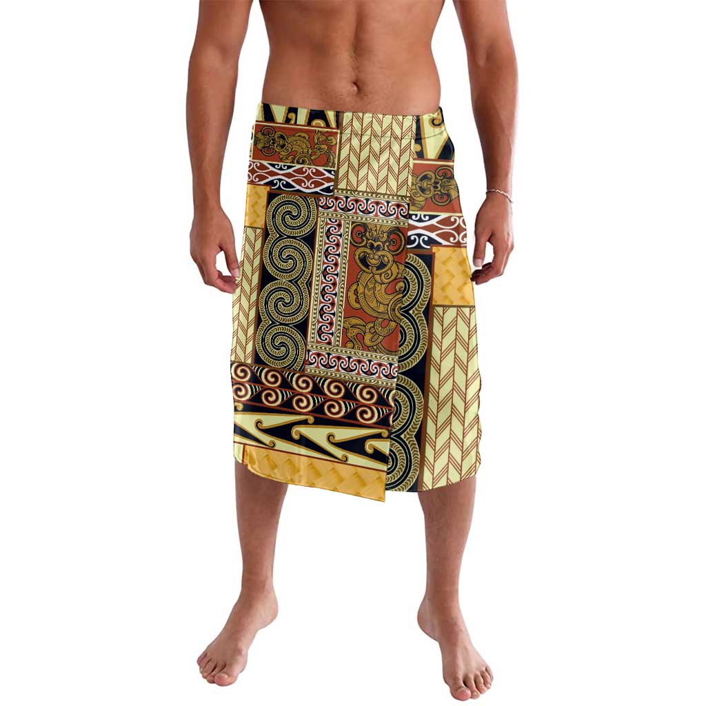 Yellow Aotearoa Kowhaiwhai Pattern Lavalava NZ Maori Quilt Style