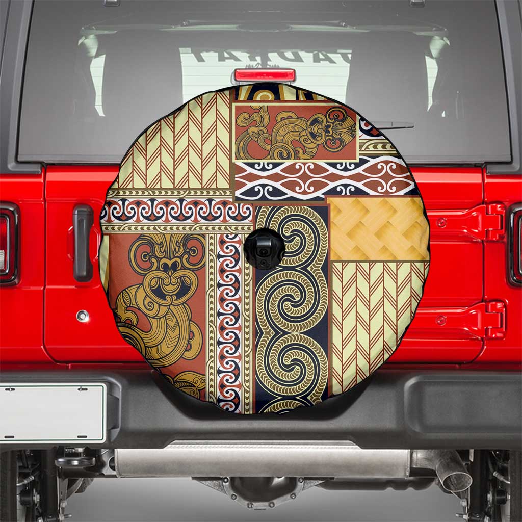 Yellow Aotearoa Kowhaiwhai Pattern Spare Tire Cover NZ Maori Quilt Style LT14 - Polynesian Pride
