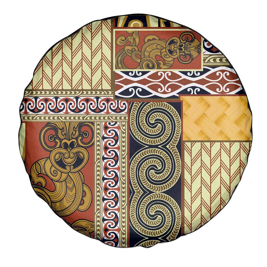 Yellow Aotearoa Kowhaiwhai Pattern Spare Tire Cover NZ Maori Quilt Style LT14 - Polynesian Pride