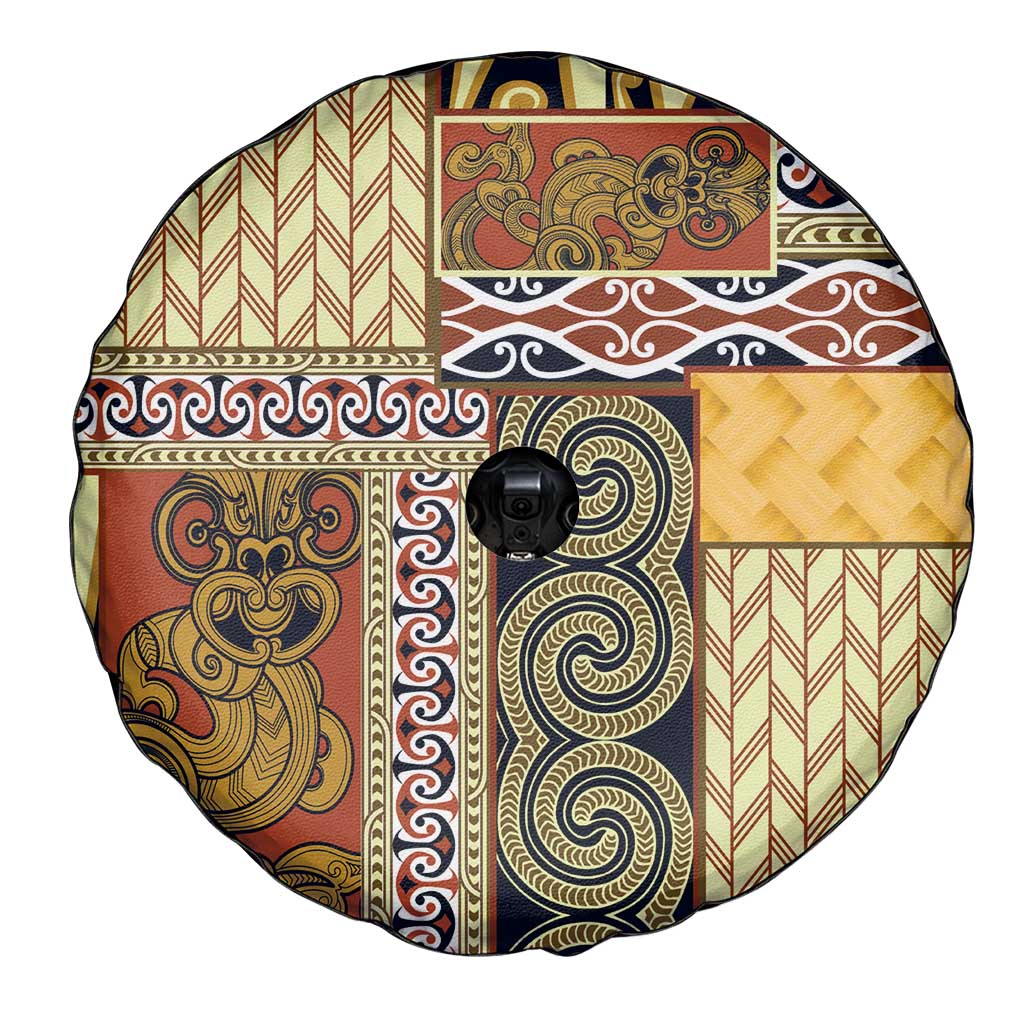 Yellow Aotearoa Kowhaiwhai Pattern Spare Tire Cover NZ Maori Quilt Style LT14 - Polynesian Pride