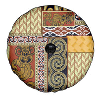 Yellow Aotearoa Kowhaiwhai Pattern Spare Tire Cover NZ Maori Quilt Style LT14 - Polynesian Pride