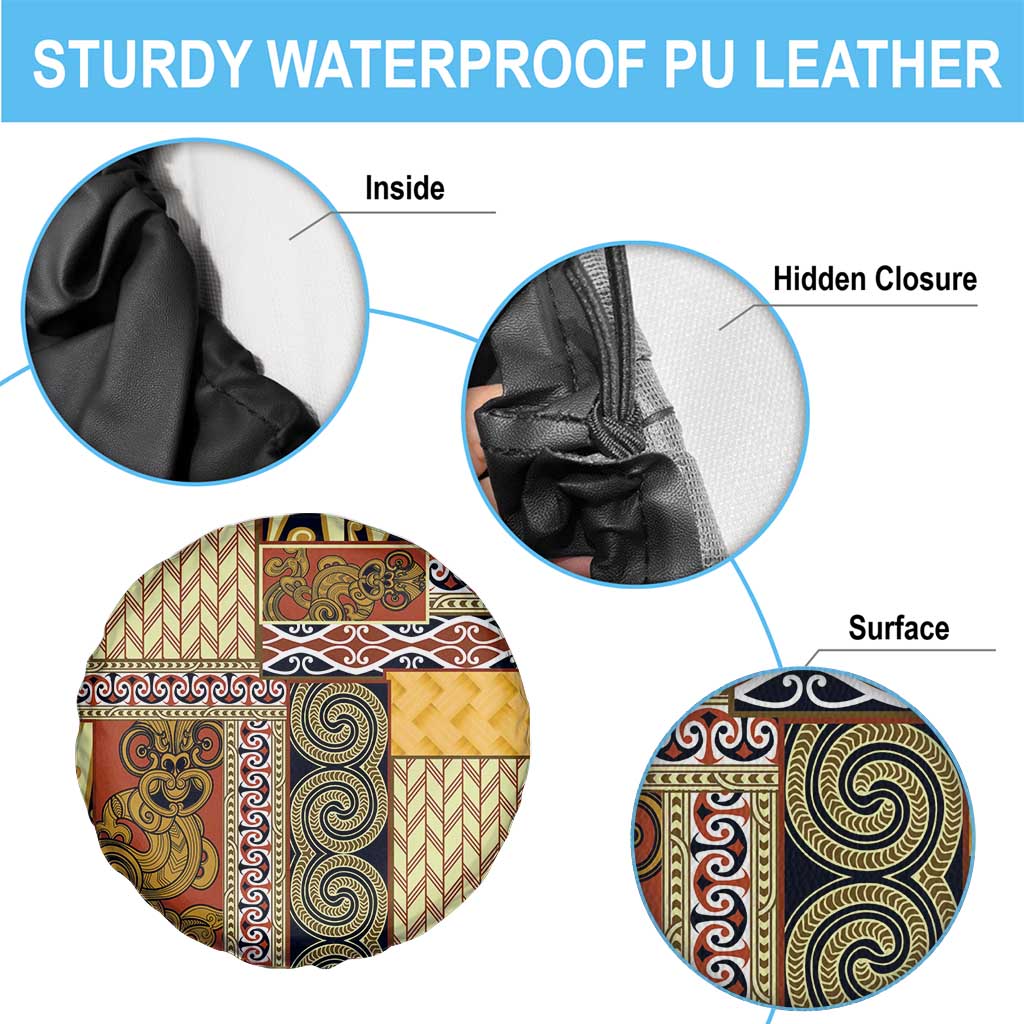 Yellow Aotearoa Kowhaiwhai Pattern Spare Tire Cover NZ Maori Quilt Style LT14 - Polynesian Pride