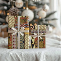 Yellow Aotearoa Kowhaiwhai Pattern Wrapping Paper NZ Maori Quilt Style - Polynesian Pride