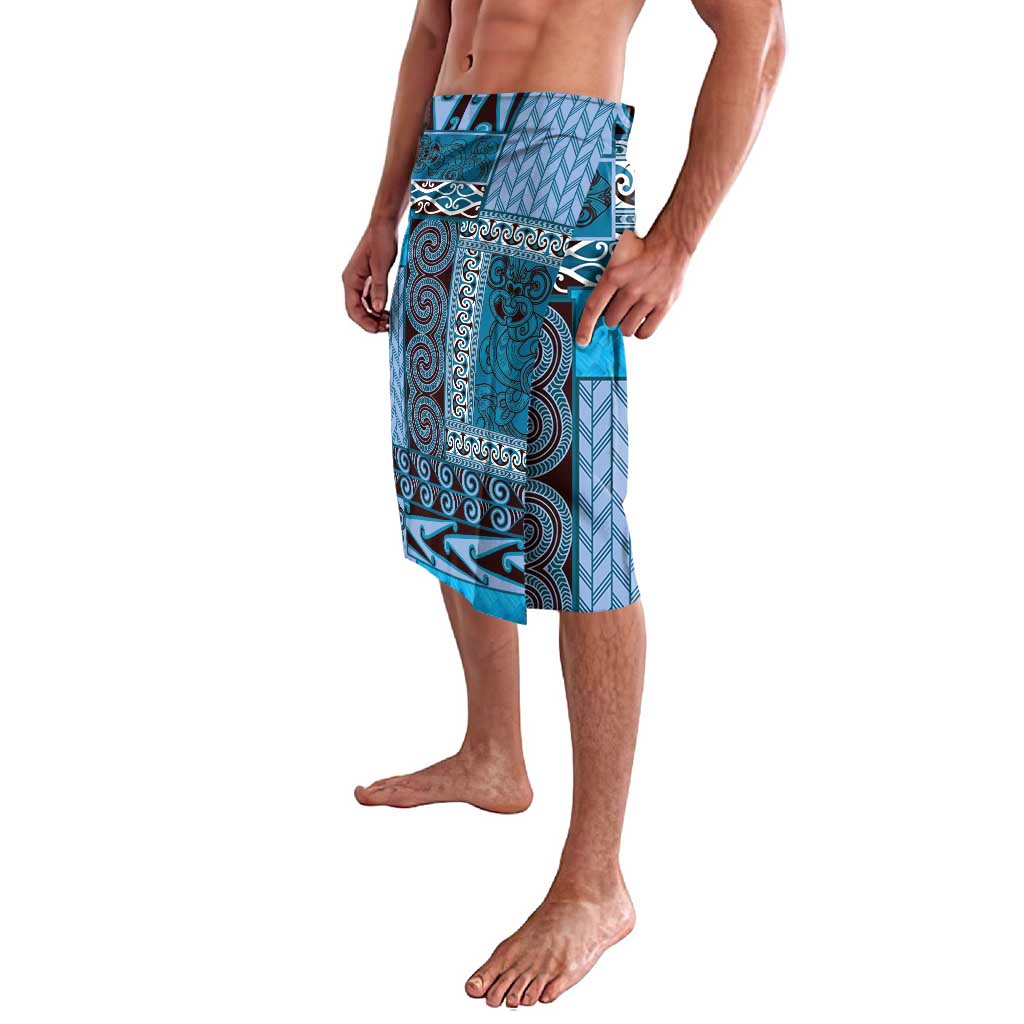 Blue Aotearoa Kowhaiwhai Pattern Lavalava NZ Maori Quilt Style