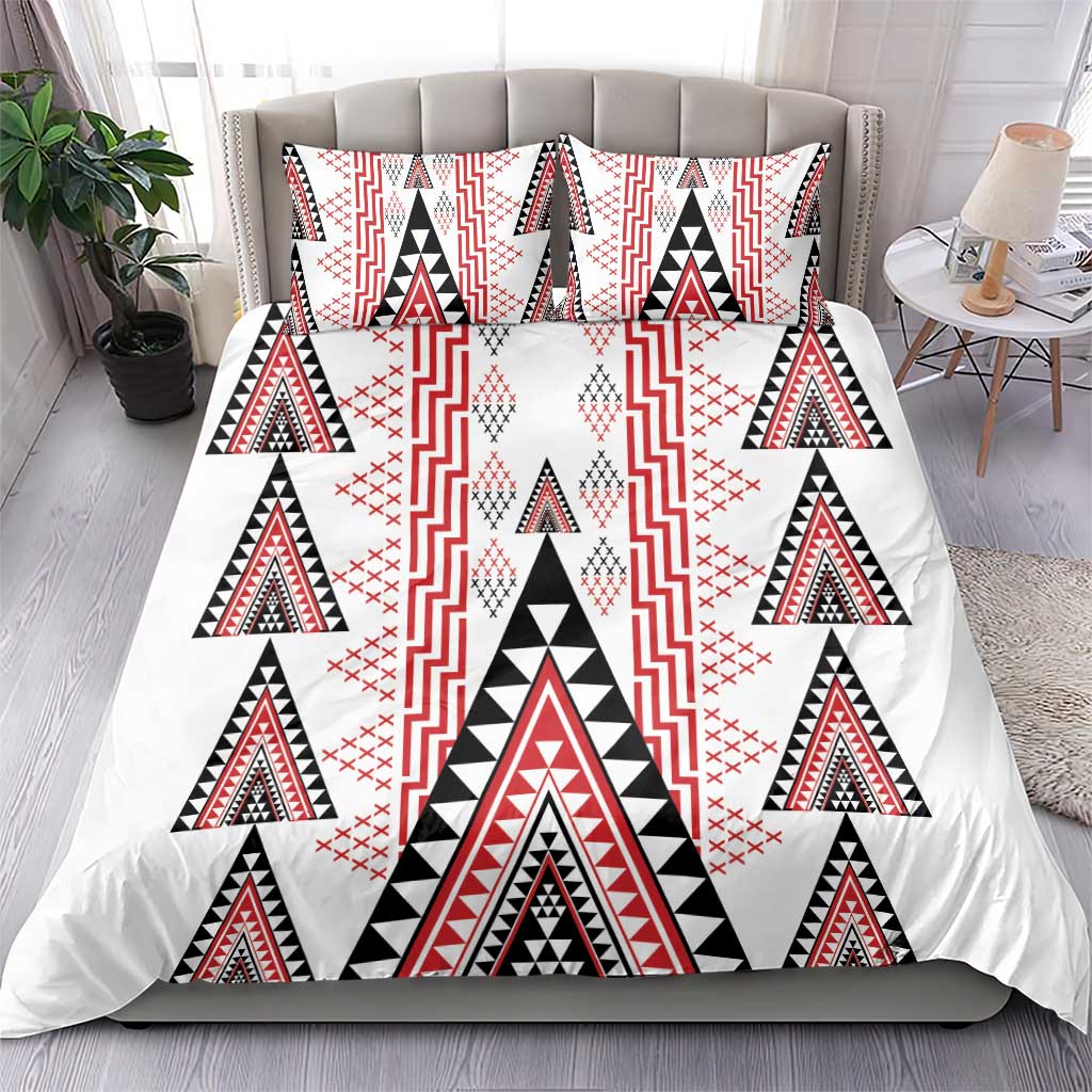 Aotearoa Taniko Bedding Set Niho Taniwha Purapura Whetu Mix Poutama