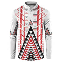 Aotearoa Taniko Button Sweatshirt Niho Taniwha Purapura Whetu Mix Poutama