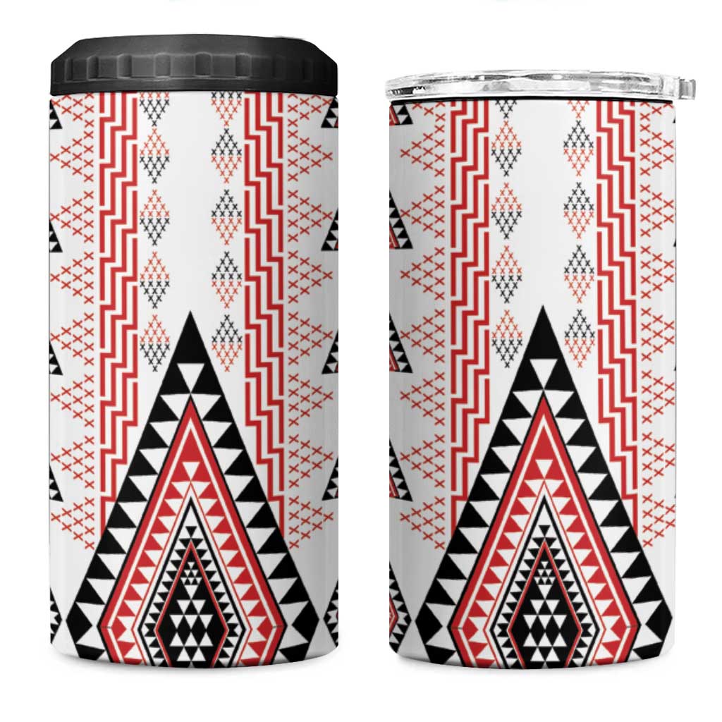 Aotearoa Taniko 4 in 1 Can Cooler Tumbler Niho Taniwha Purapura Whetu Mix Poutama