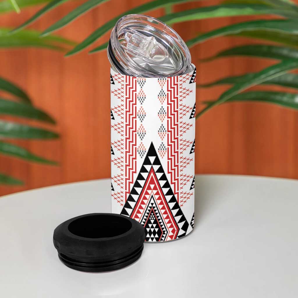Aotearoa Taniko 4 in 1 Can Cooler Tumbler Niho Taniwha Purapura Whetu Mix Poutama