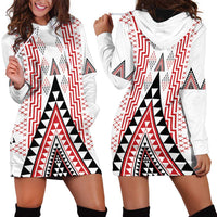 Aotearoa Taniko Hoodie Dress Niho Taniwha Purapura Whetu Mix Poutama