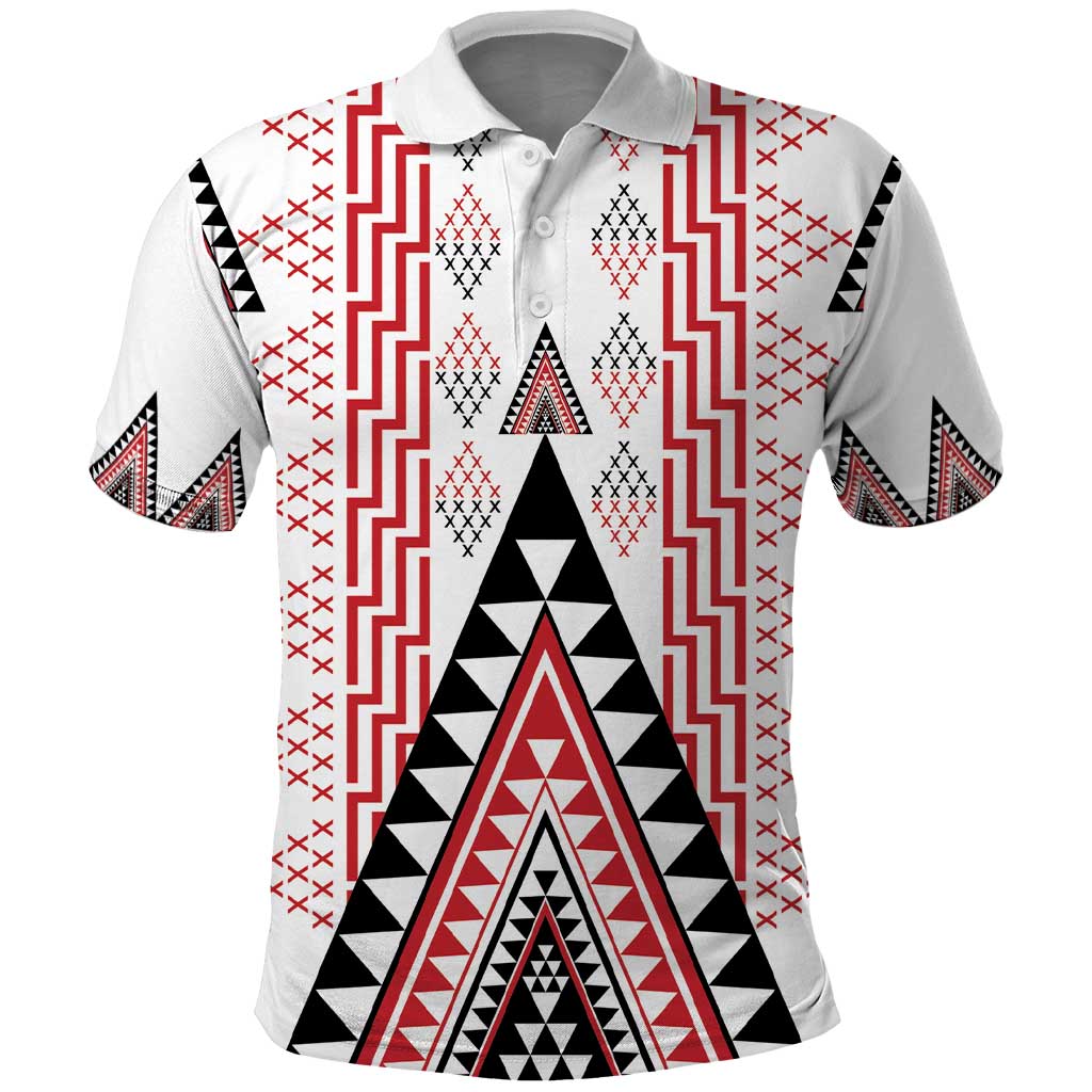 Aotearoa Taniko Polo Shirt Niho Taniwha Purapura Whetu Mix Poutama