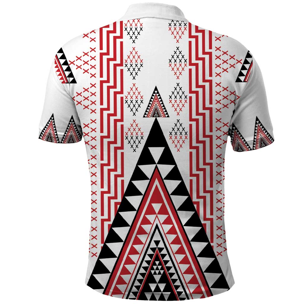 Aotearoa Taniko Polo Shirt Niho Taniwha Purapura Whetu Mix Poutama